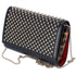 Christian Louboutin Paloma Clutch Crossbody Black Leather Leopard Studded